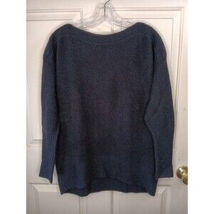 Anthropologie Naomi Sweater Small Black Hi-Lo Boatneck Oveesized Pullover EUC